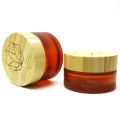 amber bamboo lid glass jar with bamboo lid for face cream body butter lip balm cosmetic BJ-222B